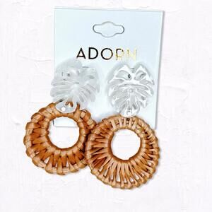 6067. Palm Frond Plastic Earrings